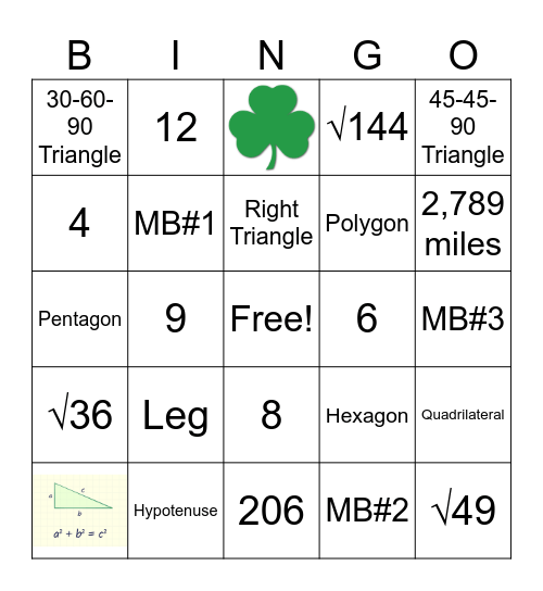 Math Bingo 3/5/26 Bingo Card