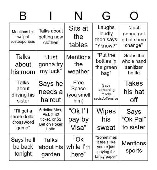 Jantz Bingo Card