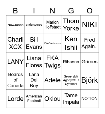 CJmaxxing Bingo Card
