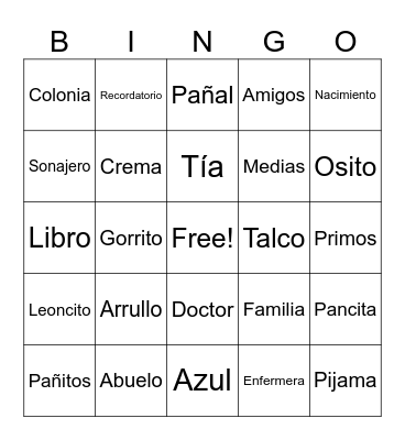 Bingo de Lorenzo Bingo Card