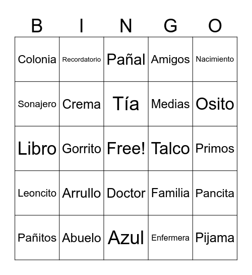 Bingo de Lorenzo Bingo Card
