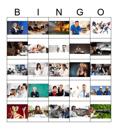 OCCUPATIONS Bingo Card