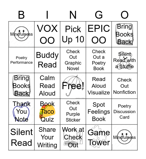 LIBRARY APRIL BINGO Card