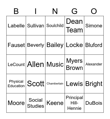 KIPP CATTO Bingo Card