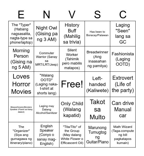 METHOD Bingo Card