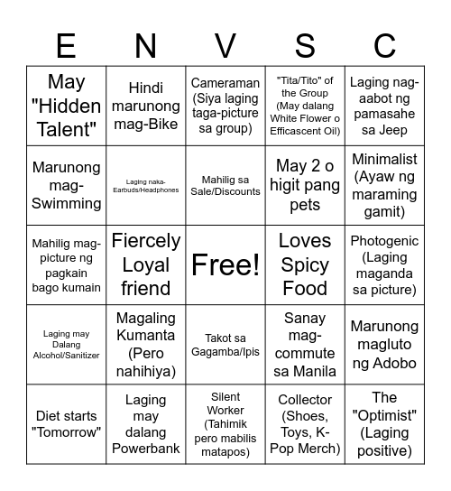 METHOD Bingo Card