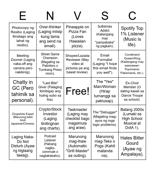METHOD Bingo Card
