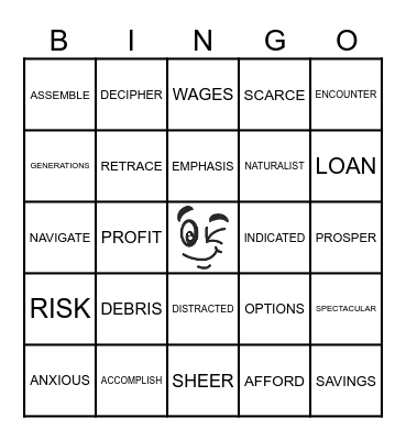 Vocabulary Bingo Card