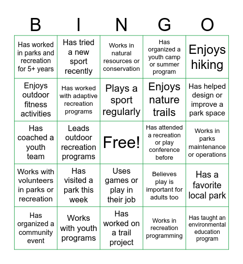 Play summit Bingo Card