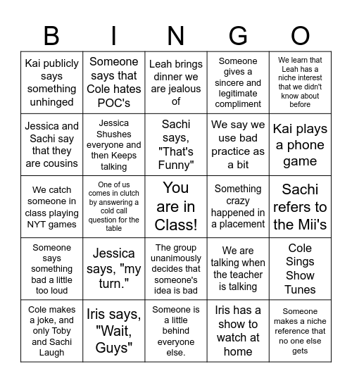 UOTeach Bingo Card