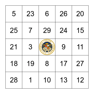 B&Pingo! Bingo Card