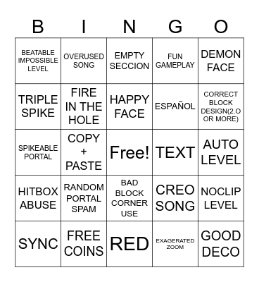 GD bingo Card