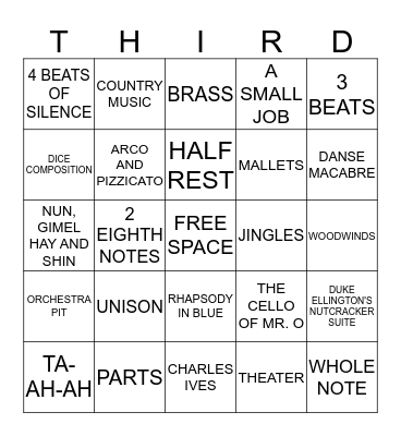 THIRD GRADE REVIEW Bingo Card