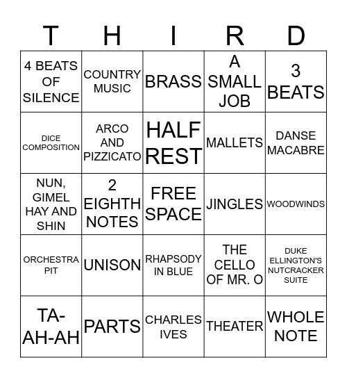 THIRD GRADE REVIEW Bingo Card