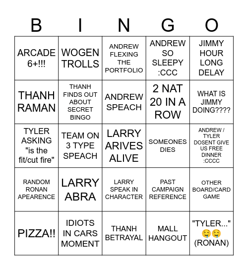 LARRY FLORIDA BINGO!!! Bingo Card