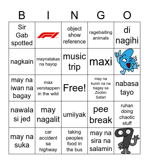 field trip bingo card Bingo Card
