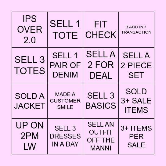 YOU & ALL BINGO Card