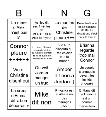 Mariages LIB US 10 OHIO Bingo Card