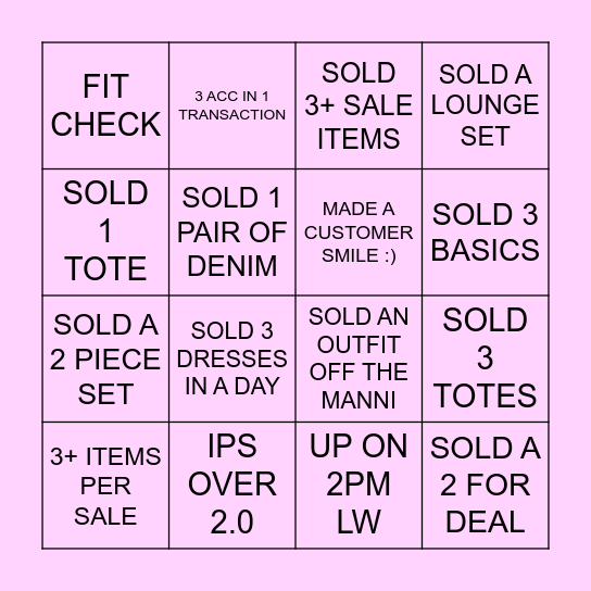 YOU & ALL BINGO Card