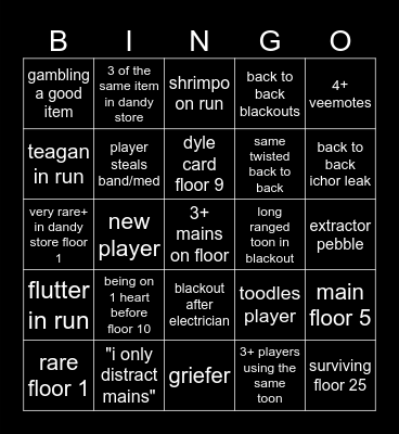 dandys world matchmaking bingo 2 Bingo Card
