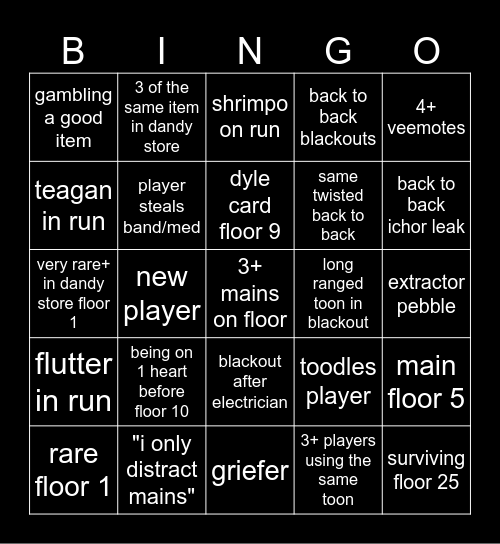 dandys world matchmaking bingo 2 Bingo Card