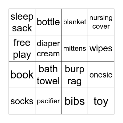 Baby DeCastro Bingo Card