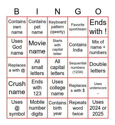 BRUTE FORCE Bingo Card