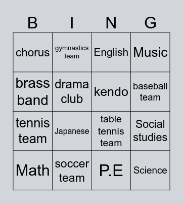 What do you want to do? Bingo Card
