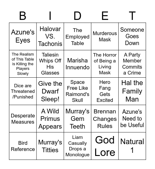CR Bingo C4E18 Bingo Card