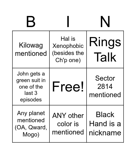 Lanterns Bingo Card