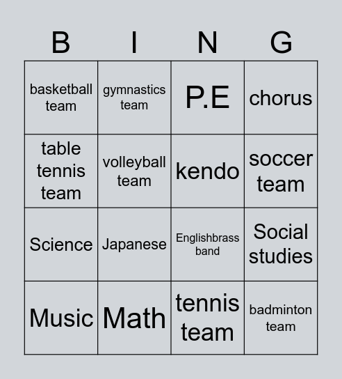 What do you want to do? Bingo Card