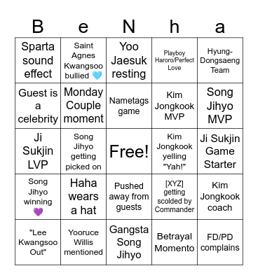 RM bINgBiNGBoRAbOraHbARoUhmUMumU~ Bingo Card