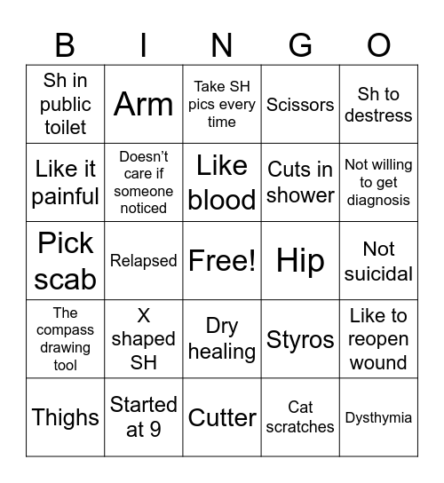 Kuroitai’s bingo Card