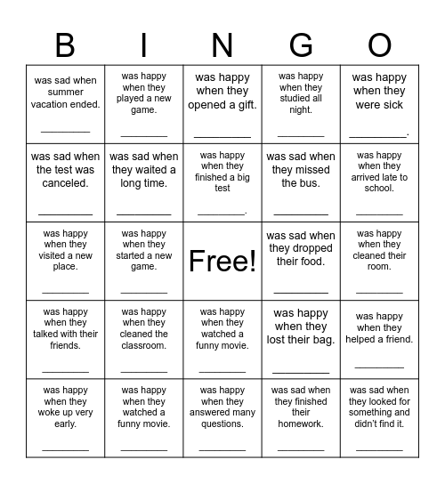 Find Someone Who Bingo Card