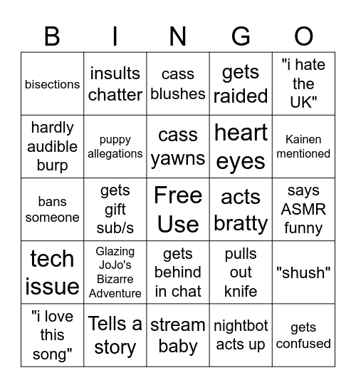 Psychic Refugee Bingo! Bingo Card