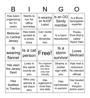 Find Someone Who Bingo Card