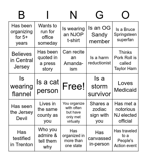 Find Someone Who Bingo Card