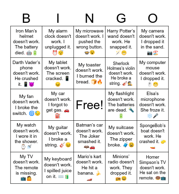 B15 L13 SpongeBob’s boat doesn't work. He crashed it. 🧽🚤 Bingo Card