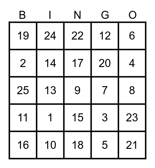 SBI Fun Friday !! Bingo Card