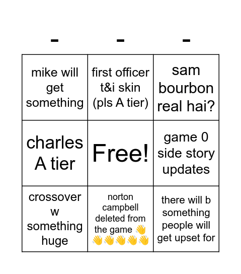 IDV LIVESTREAM Bingo Card