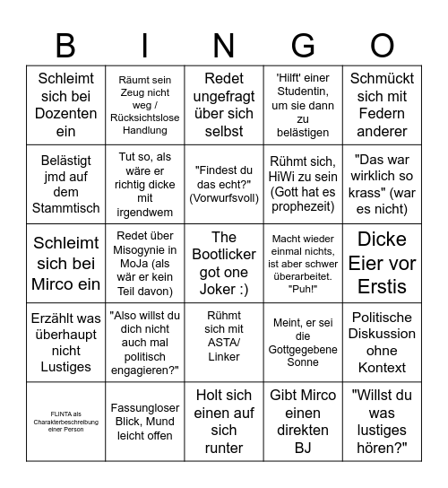 Kübbingo 2026 Bingo Card