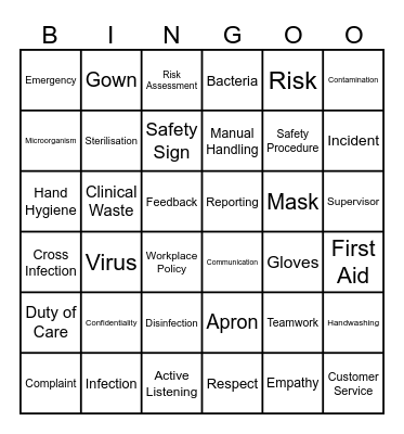 Term 1 Terminology Bingo Card