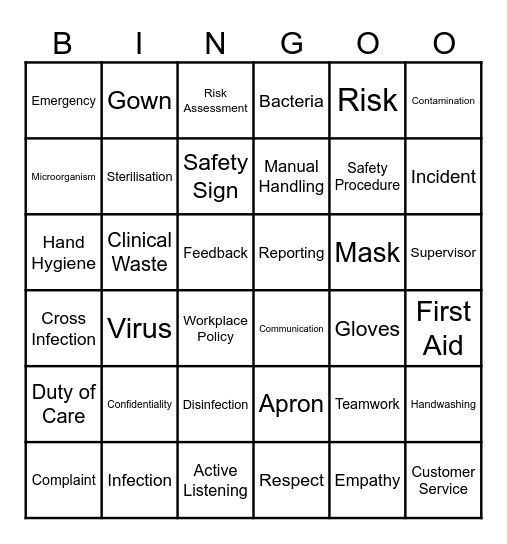 Term 1 Terminology Bingo Card