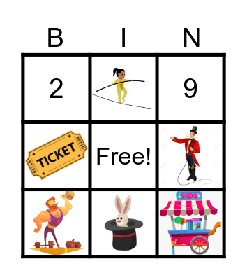 Circus Bingo Card