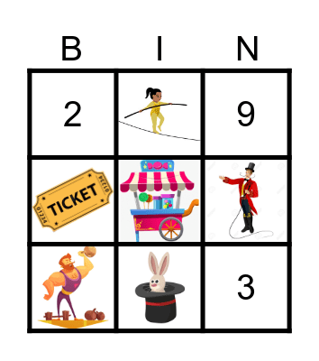 Circus Bingo Card