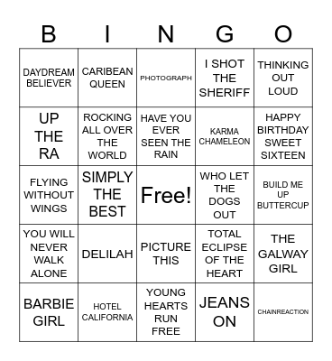 GOOD LUCK Bingo Card