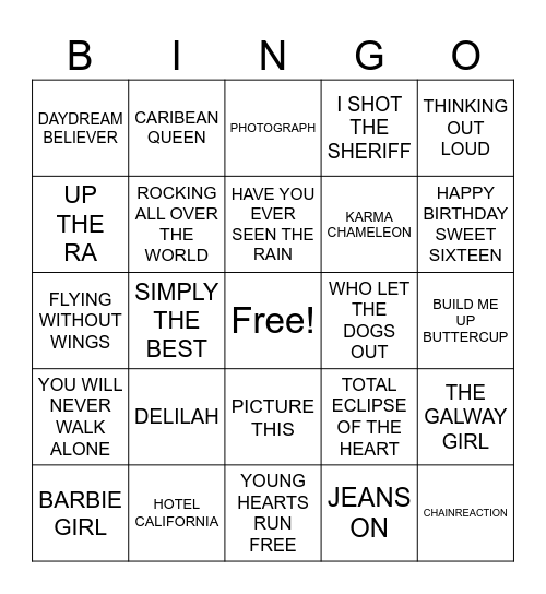 GOOD LUCK Bingo Card