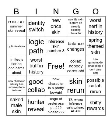 idv livestream 2026 Bingo Card