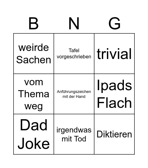 Herr Freund Bingo Card