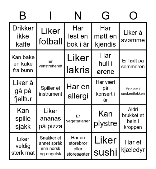 HVERDAGSGLEDE KURS Bingo Card